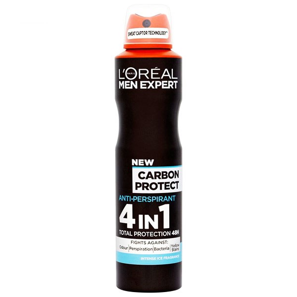 برای بزرگنمایی تصویر دوبار کلیک نمایید اسپری ضد تعریق مردانه لورآل سری Men Expert مدل Carbon Protect 48H حجم 150 میلی لیتر