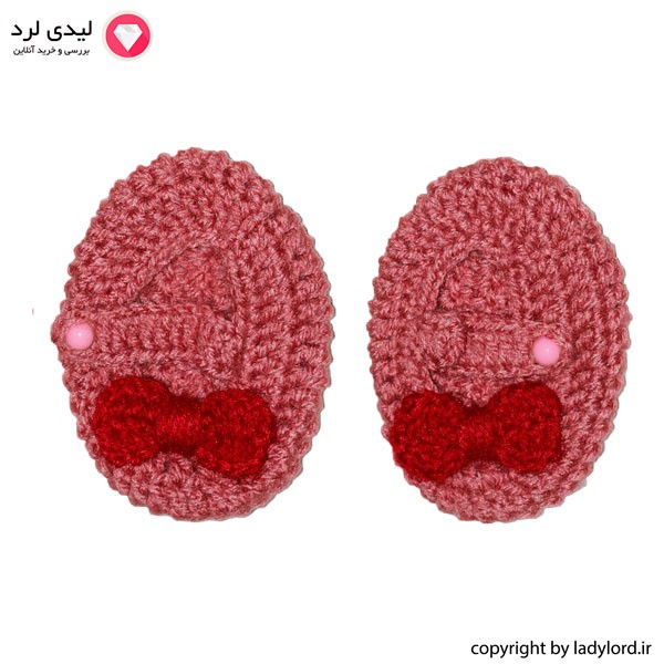 برای بزرگنمایی تصویر دوبار کلیک نمایید پاپوش بافتنی نوزاد دخترانه مناسب 1 تا 1.5 سال رنگ صورتی-قرمز