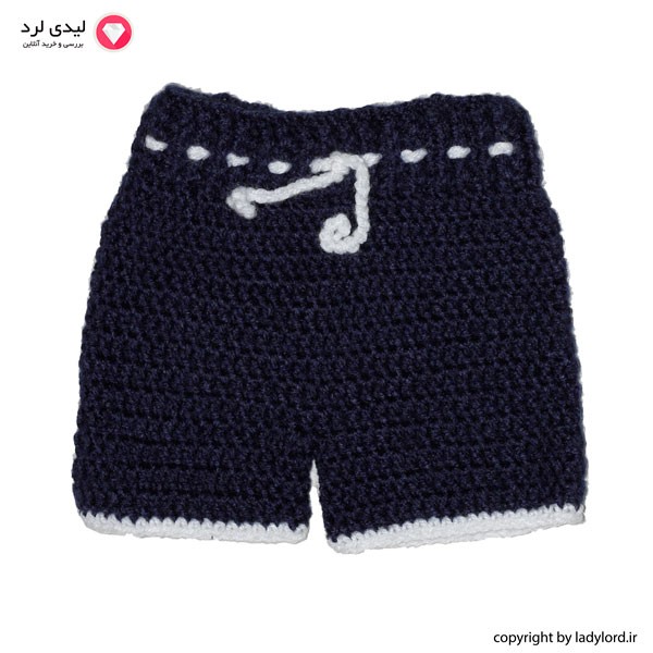 برای بزرگنمایی تصویر دوبار کلیک نمایید شلوارک بافتنی نوزاد پسرانه مناسب 1 تا 1.5 سال رنگ سرمه ای-سفید