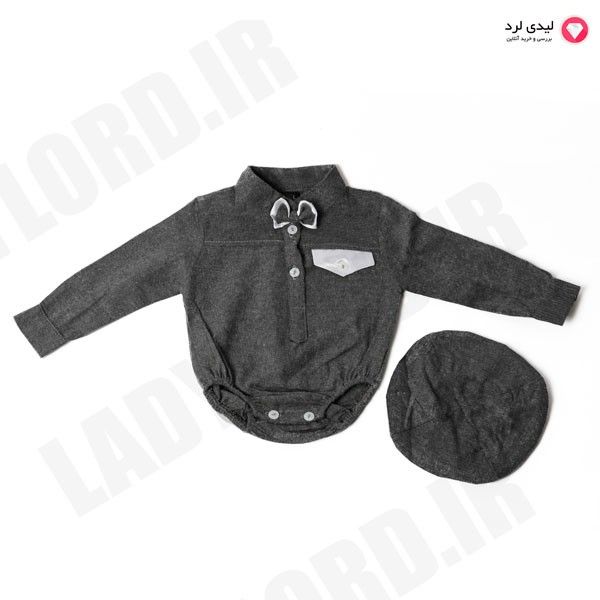 برای بزرگنمایی تصویر دوبار کلیک نمایید لباس پسرانه زیردکمه کلاه دار بیبی وان مدل کلاسیک نوک مدادی