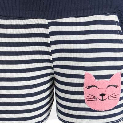 ست تاپ شرت خانگی مدل گربه راه راه دخترانه فری سایز کد 006 