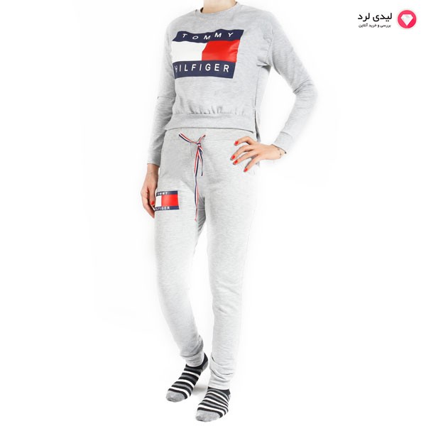 برای بزرگنمایی تصویر دوبار کلیک نمایید ست بلوز شلوار خانگی طرح TOMMY HILFIGER دخترانه فری سایز کد008