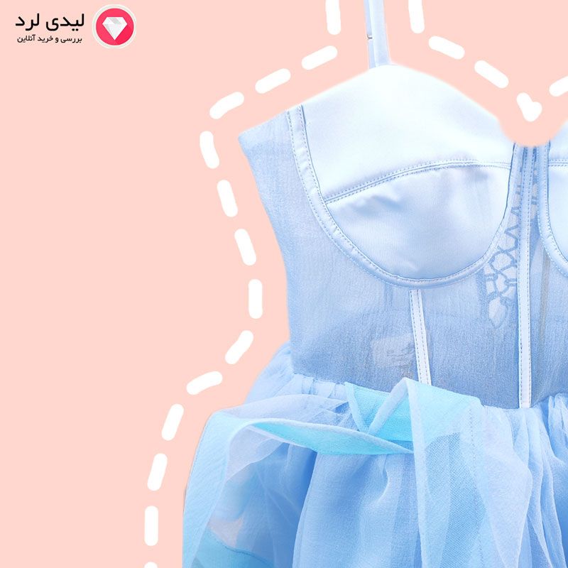 برای بزرگنمایی تصویر دوبار کلیک نمایید پیراهن زنانه عروسکی آبی کد 2344