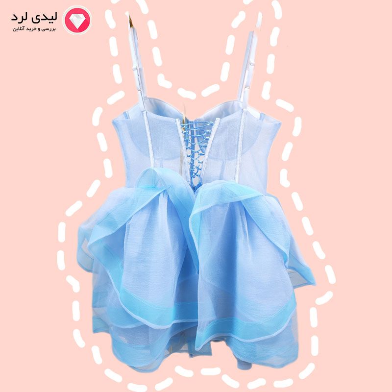 برای بزرگنمایی تصویر دوبار کلیک نمایید پیراهن زنانه عروسکی آبی کد 2344