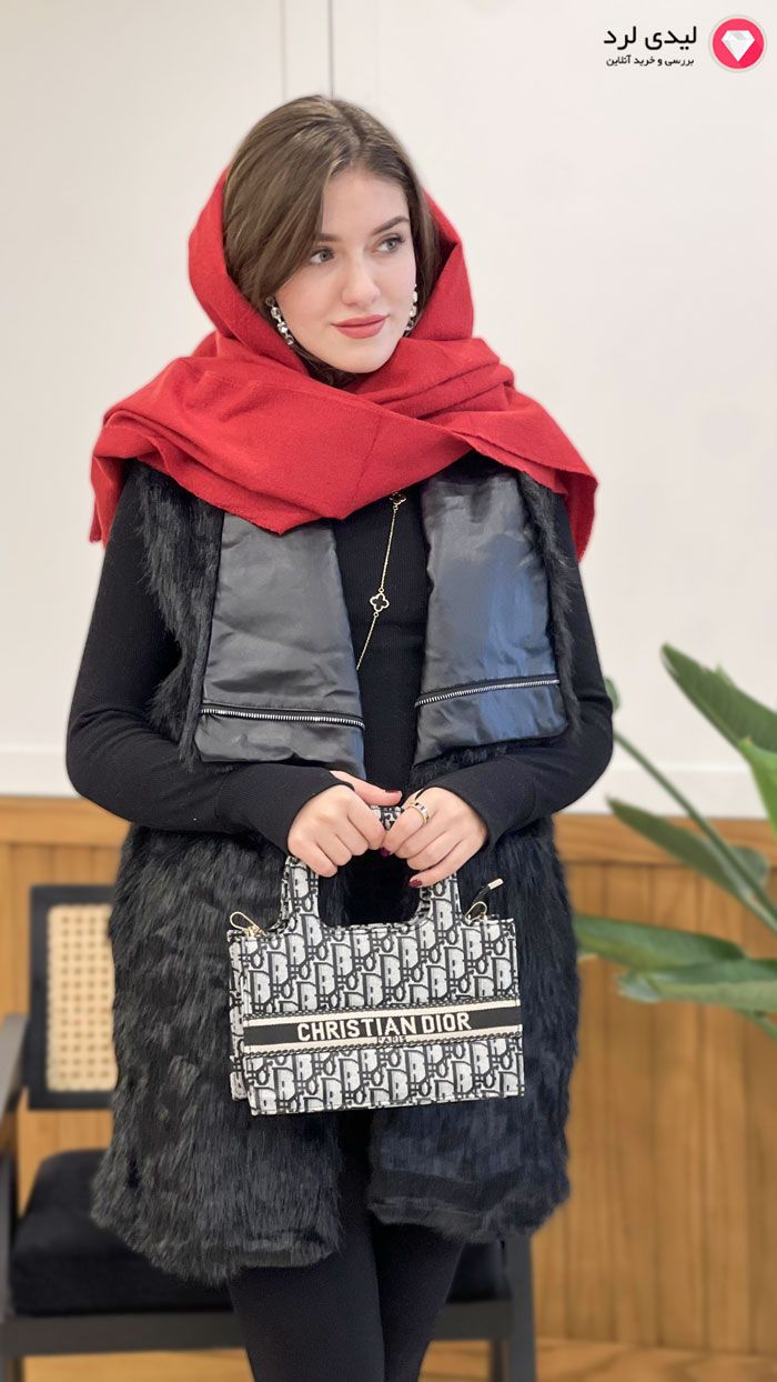 برای بزرگنمایی تصویر دوبار کلیک نمایید پافر پوست یقه چرم طرح نایس مدا