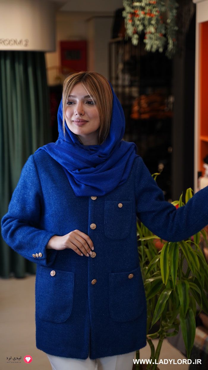 برای بزرگنمایی تصویر دوبار کلیک نمایید کت شاین آبی نفتی ماهوت