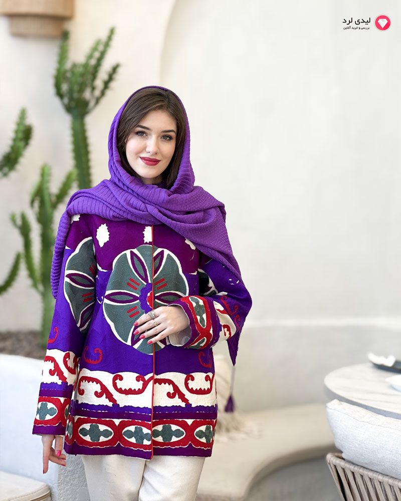 برای بزرگنمایی تصویر دوبار کلیک نمایید کت لنین بخارادوزی نازگل ماهوت