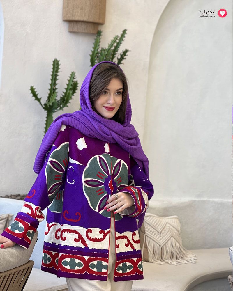 برای بزرگنمایی تصویر دوبار کلیک نمایید کت لنین بخارادوزی نازگل ماهوت