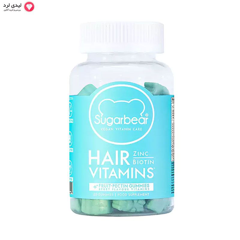 پاستیل تقویت مو شوگر بیر هیر مدل HAIR VITAMINS بسته 60 عددی