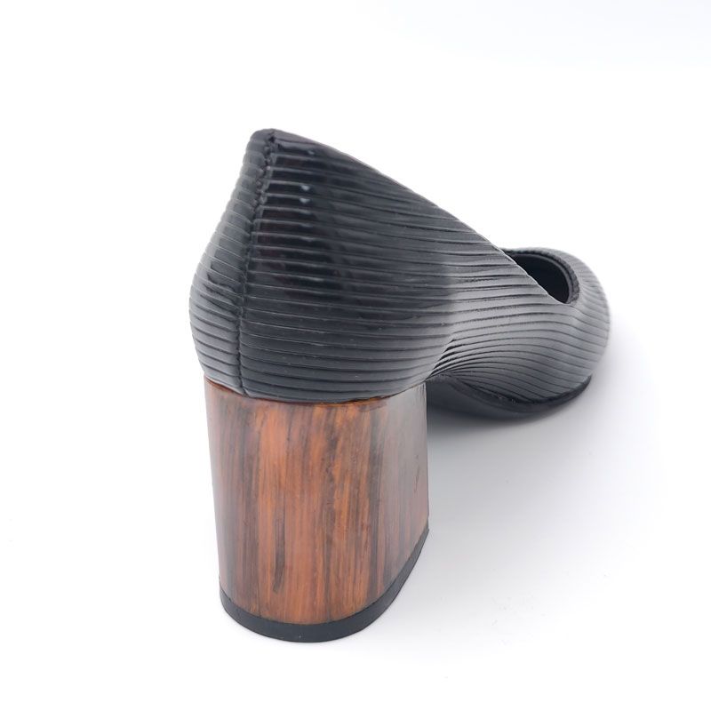 کفش زنانه مجلسی پاشنه چوبی رنگ مشکی