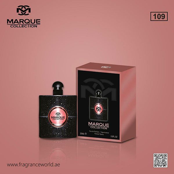 مینی ادکلن طرح Black Opium برند MARQUE شماره 109 حجم 25 میلی لیتر