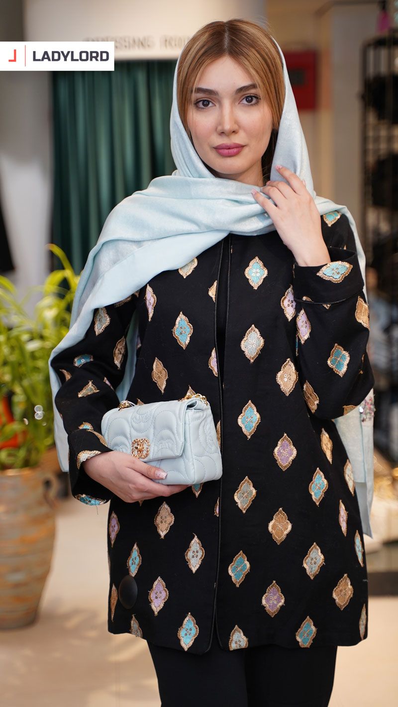 برای بزرگنمایی تصویر دوبار کلیک نمایید مانتو کتی لینن طرح لوزی ماهوت