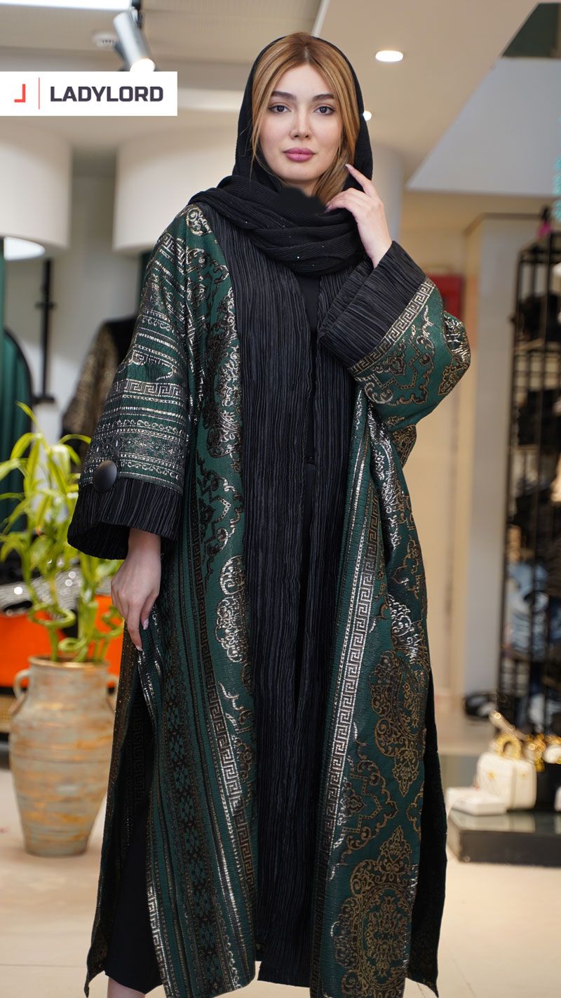 برای بزرگنمایی تصویر دوبار کلیک نمایید مانتو زنانه بلند هیرومی طرح1 رویال رنگ سبز