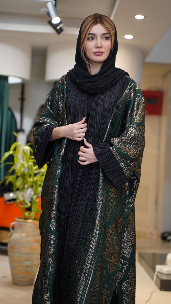 برای بزرگنمایی تصویر دوبار کلیک نمایید مانتو زنانه بلند هیرومی طرح1 رویال رنگ سبز
