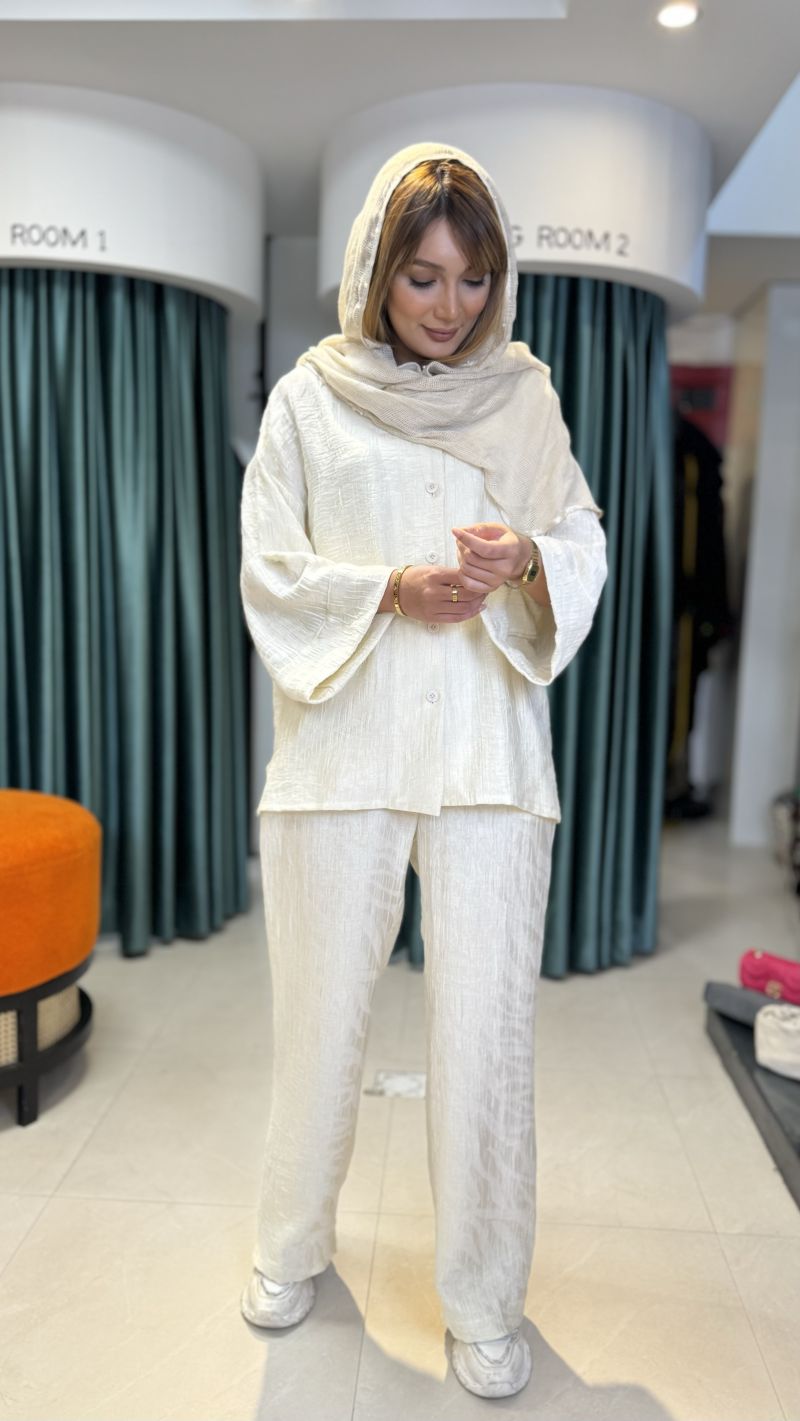 برای بزرگنمایی تصویر دوبار کلیک نمایید ست شومیز شلوار زنانه طرح شایلی کد 850
