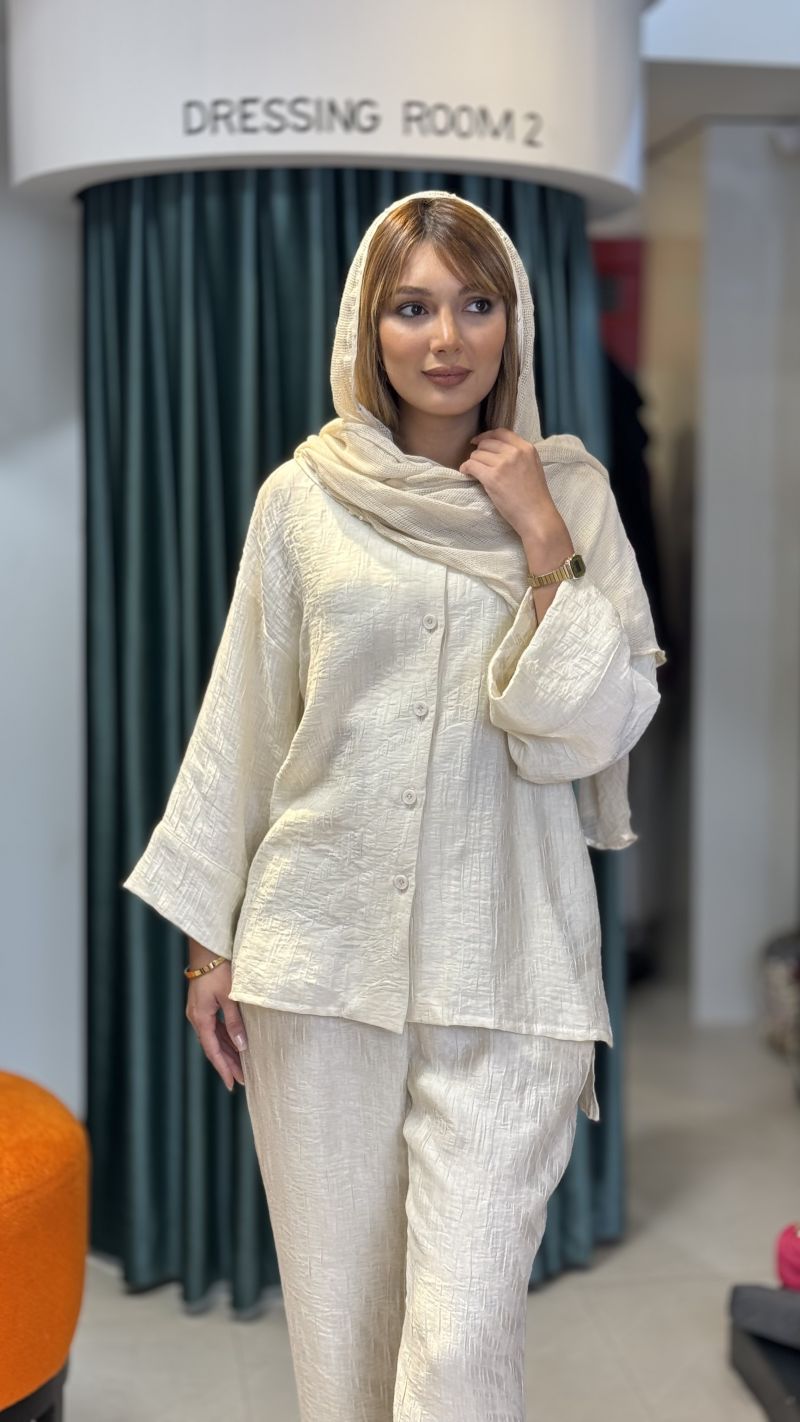 برای بزرگنمایی تصویر دوبار کلیک نمایید ست شومیز شلوار زنانه طرح شایلی کد 850