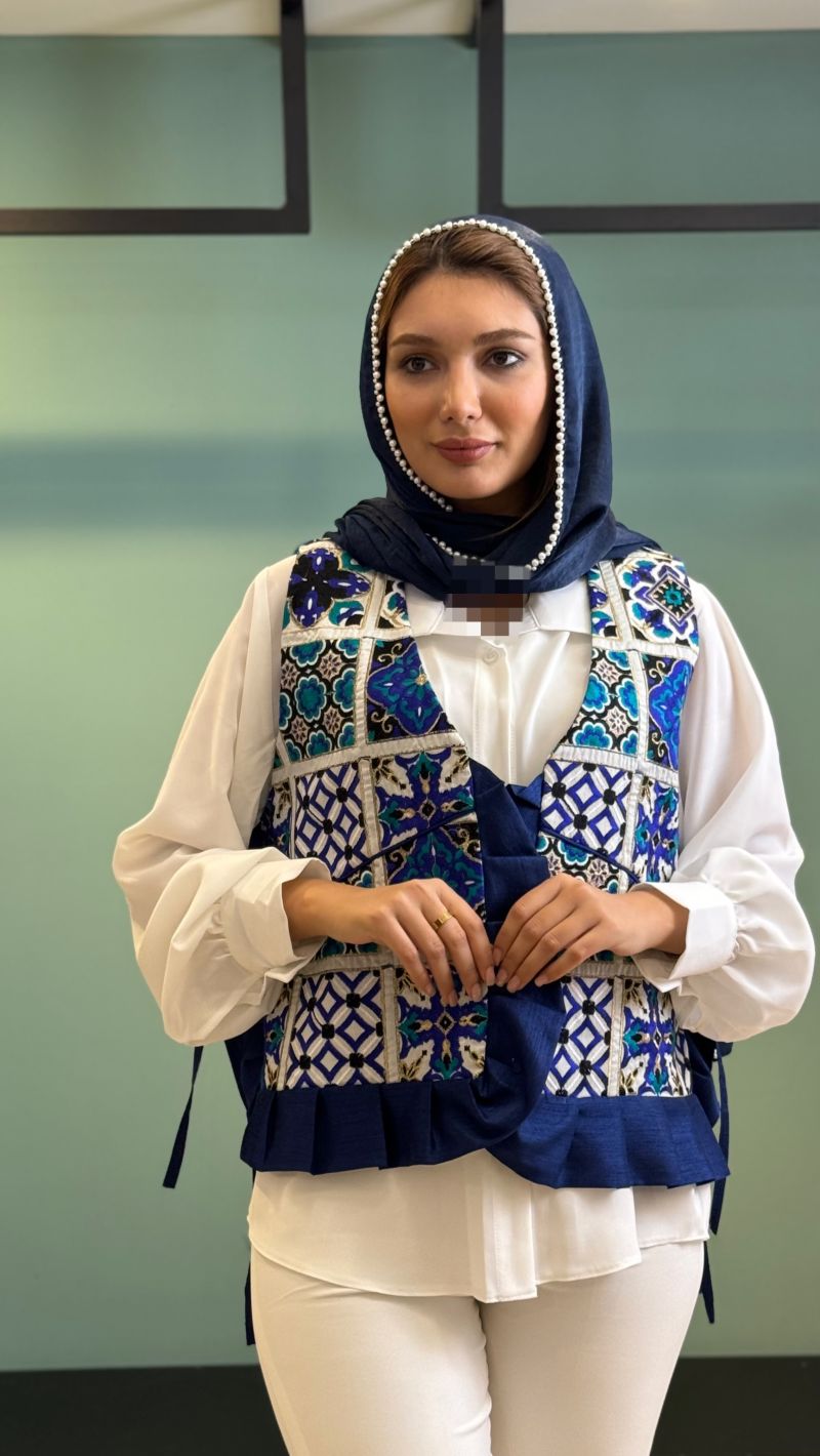 برای بزرگنمایی تصویر دوبار کلیک نمایید وست و شومیز سوزندوزی طرح پینار ماهوت