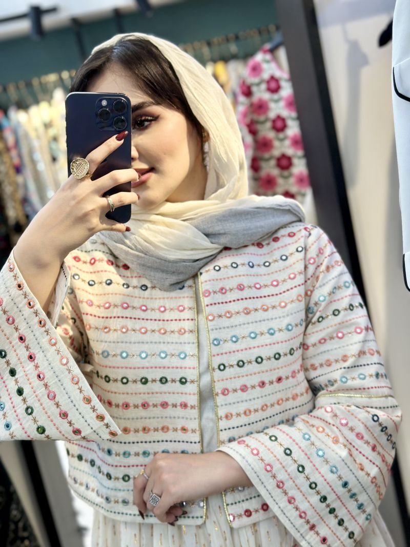 برای بزرگنمایی تصویر دوبار کلیک نمایید کت سارافون آینه کاری طرح سادینا ماهوت