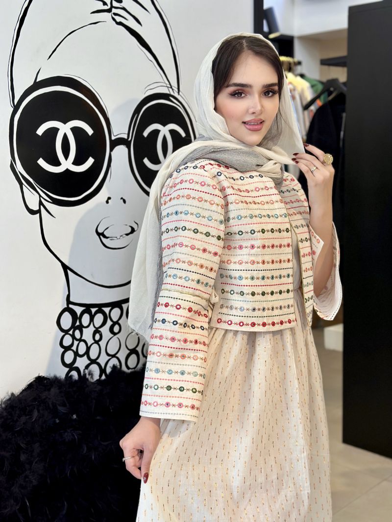 برای بزرگنمایی تصویر دوبار کلیک نمایید کت سارافون آینه کاری طرح سادینا ماهوت