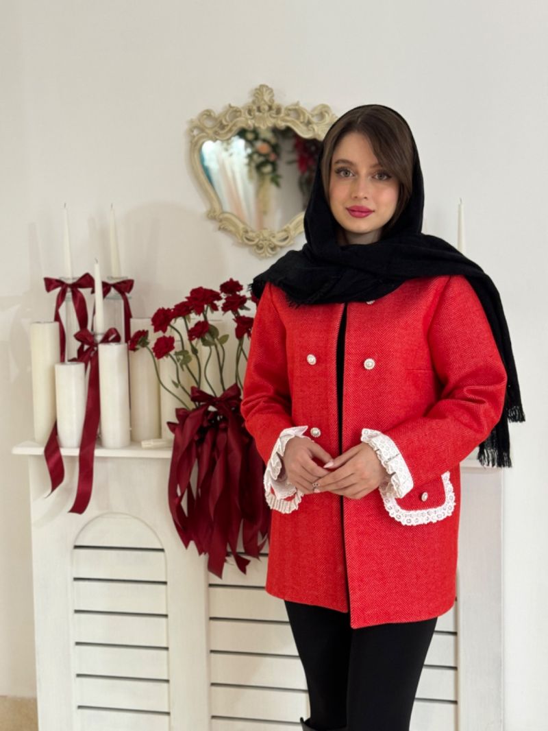 برای بزرگنمایی تصویر دوبار کلیک نمایید پالتو زنانه فوتر طرح نوژان ماهوت