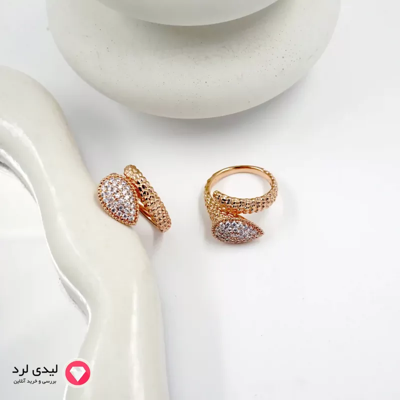 برای بزرگنمایی تصویر دوبار کلیک نمایید انگشتر ژوپینگ مدل اشکی کد 1619