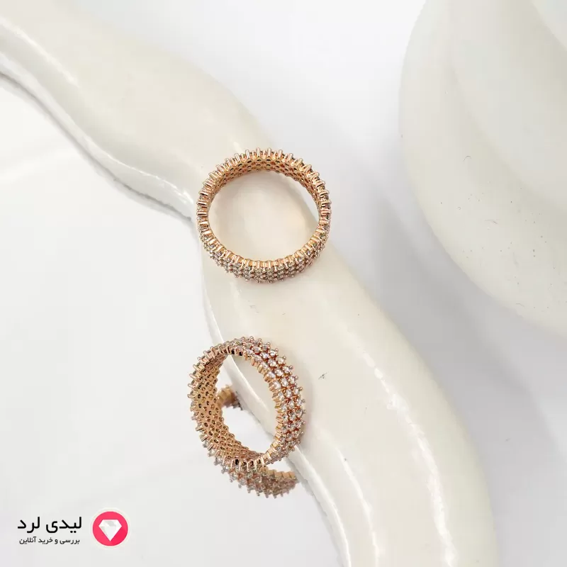 برای بزرگنمایی تصویر دوبار کلیک نمایید انگشتر زنانه نگین دار رزگلد کد 1809