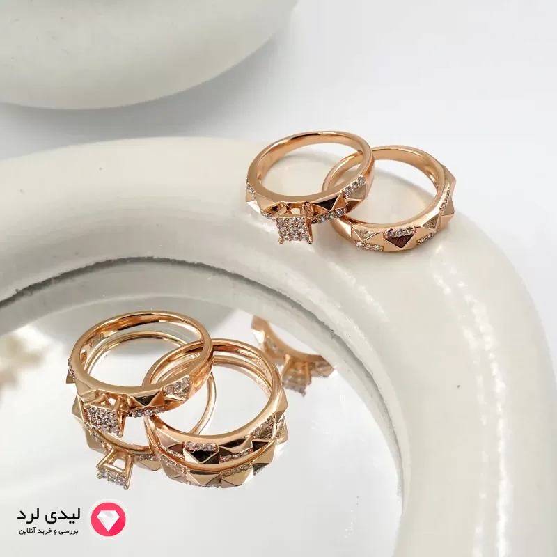 برای بزرگنمایی تصویر دوبار کلیک نمایید انگشتر ژوپینگ زنانه طرح هندسی کد 1851