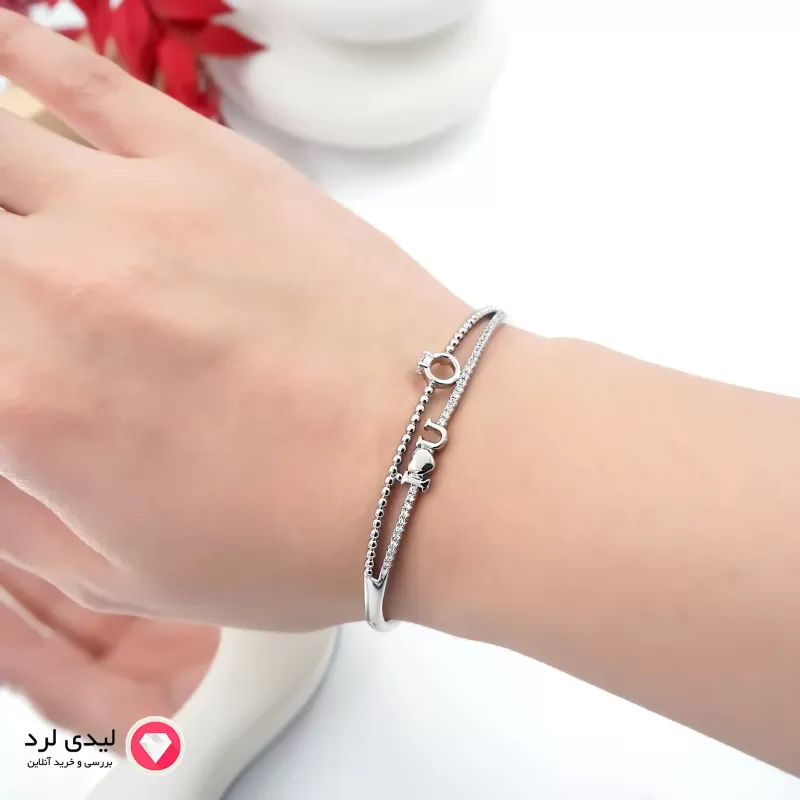 برای بزرگنمایی تصویر دوبار کلیک نمایید بنگل سیلور طرح آی لاو یو ژوپینگ کد 5901