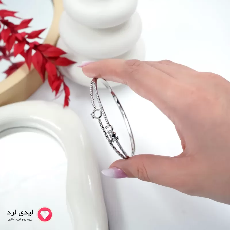 برای بزرگنمایی تصویر دوبار کلیک نمایید بنگل سیلور طرح آی لاو یو ژوپینگ کد 5901