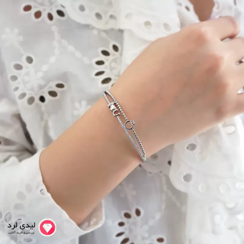 برای بزرگنمایی تصویر دوبار کلیک نمایید بنگل سیلور طرح آی لاو یو ژوپینگ کد 5901