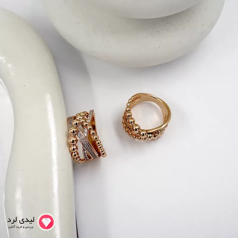 برای بزرگنمایی تصویر دوبار کلیک نمایید انگشتر ژوپینگ طرح بافتی کد 12200