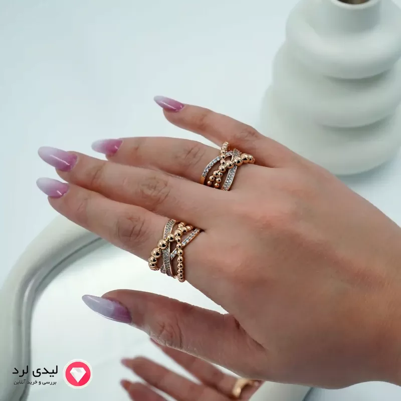 برای بزرگنمایی تصویر دوبار کلیک نمایید انگشتر ژوپینگ طرح بافتی کد 12200