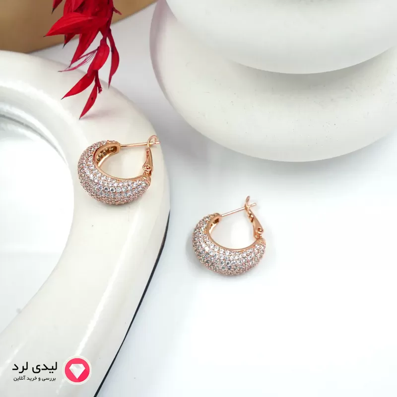برای بزرگنمایی تصویر دوبار کلیک نمایید گوشواره طرح دیامانت نگین دار ژوپینگ کد 25643