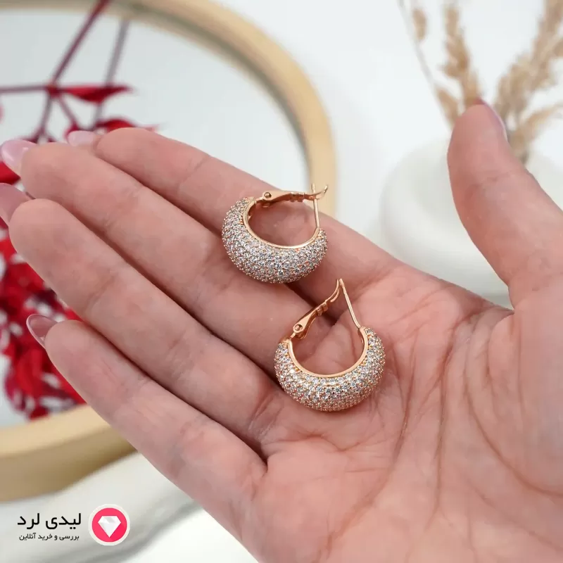 برای بزرگنمایی تصویر دوبار کلیک نمایید گوشواره طرح دیامانت نگین دار ژوپینگ کد 25643