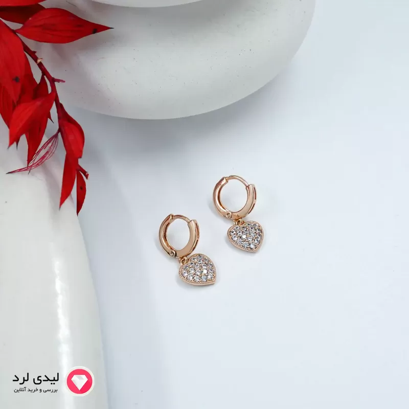 برای بزرگنمایی تصویر دوبار کلیک نمایید گوشواره طرح قلب نگین دار ژوپینگ کد 26104