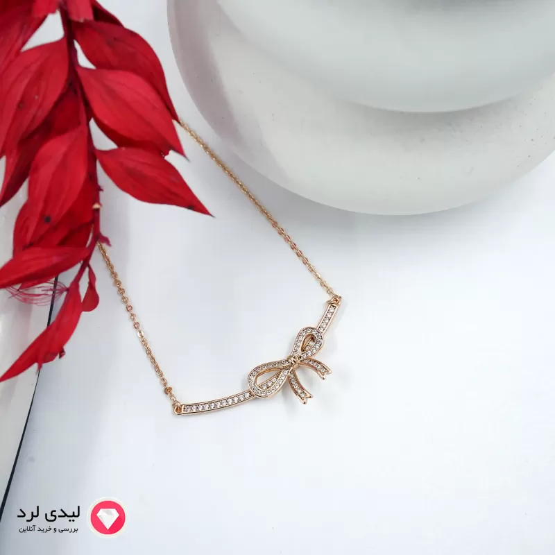 برای بزرگنمایی تصویر دوبار کلیک نمایید گردنبند طرح پاپیون نگین دار ژوپینگ کد 13328
