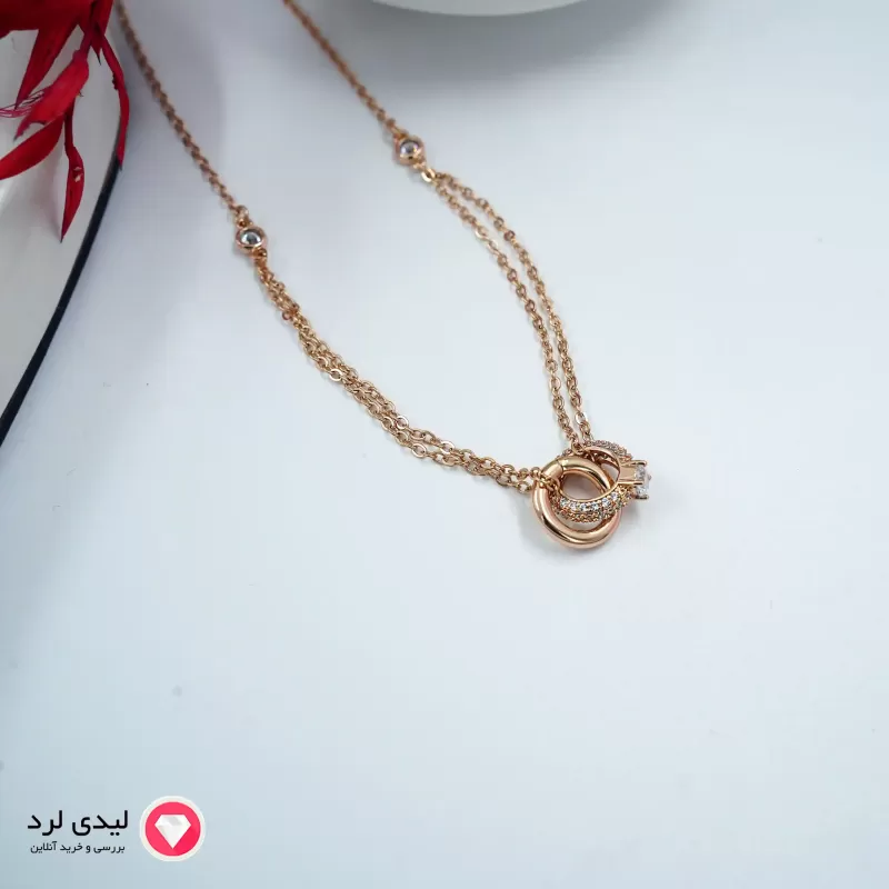 برای بزرگنمایی تصویر دوبار کلیک نمایید گردنبند طرح حلقه نگین دار ژوپینگ کد 13330