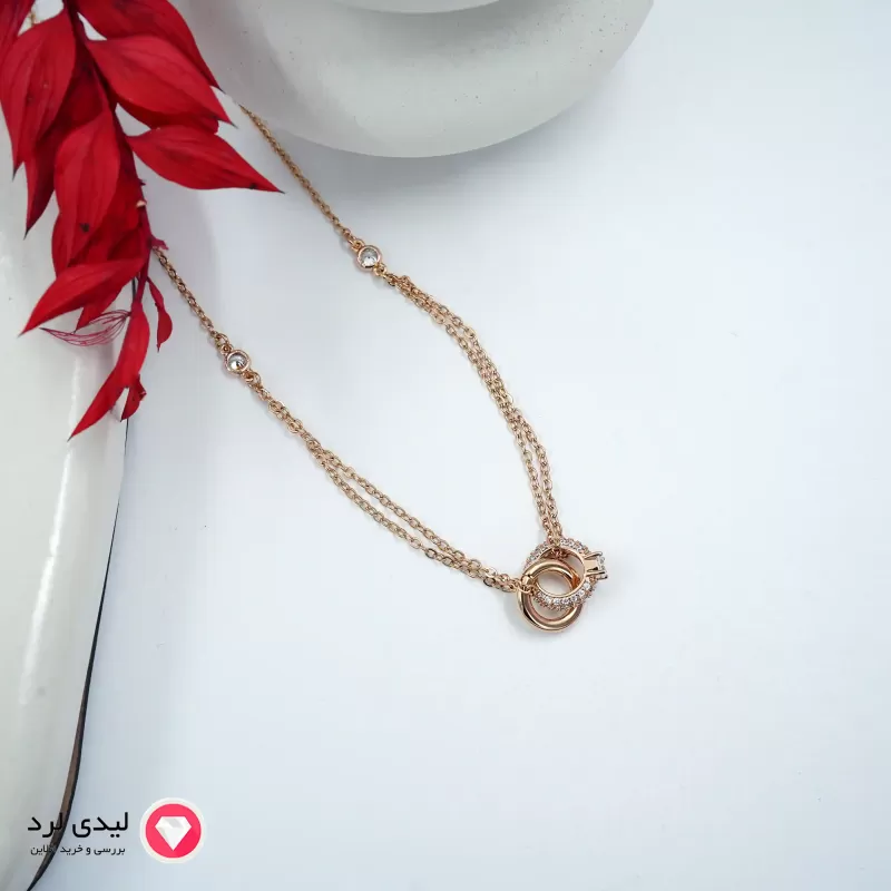 برای بزرگنمایی تصویر دوبار کلیک نمایید گردنبند طرح حلقه نگین دار ژوپینگ کد 13330