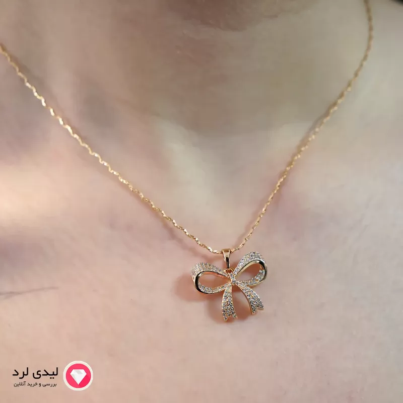 برای بزرگنمایی تصویر دوبار کلیک نمایید نیم ست طرح پاپیون ژوپینگ نگین دار کد 46309