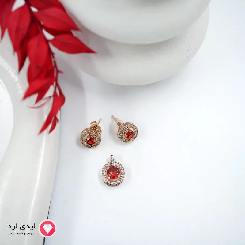 نیم ست طرح دایره ای یاقوت ژوپینگ کد 12743