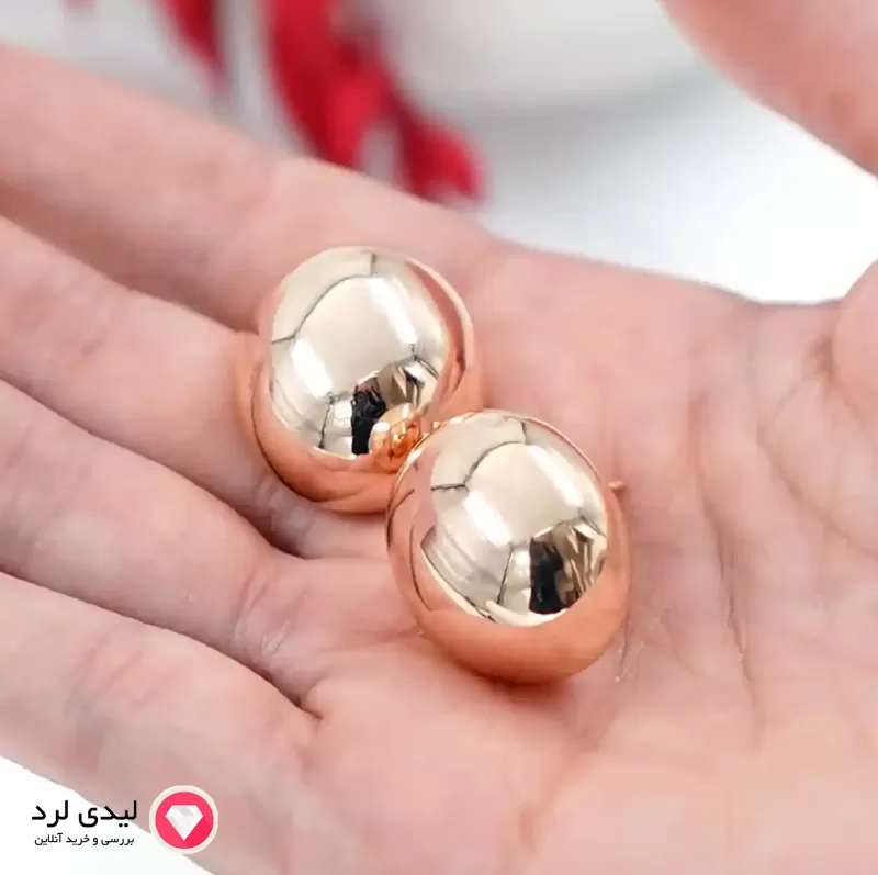 برای بزرگنمایی تصویر دوبار کلیک نمایید گوشواره میخی طرح توپی آیینه ای ژوپینگ کد 27087