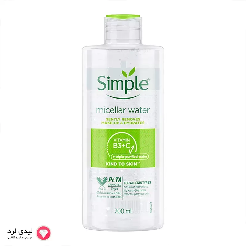 برای بزرگنمایی تصویر دوبار کلیک نمایید میسلار واتر kind to skin سیمپل حجم 200 میلی لیتر