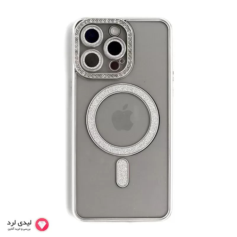 برای بزرگنمایی تصویر دوبار کلیک نمایید قاب گوشی آیفون 15پرومکس مدل دور نگین دار
