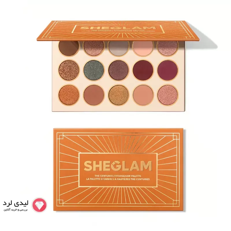 برای بزرگنمایی تصویر دوبار کلیک نمایید پالت سایه 15 رنگ شیگلم Sheglam مدل Centuries