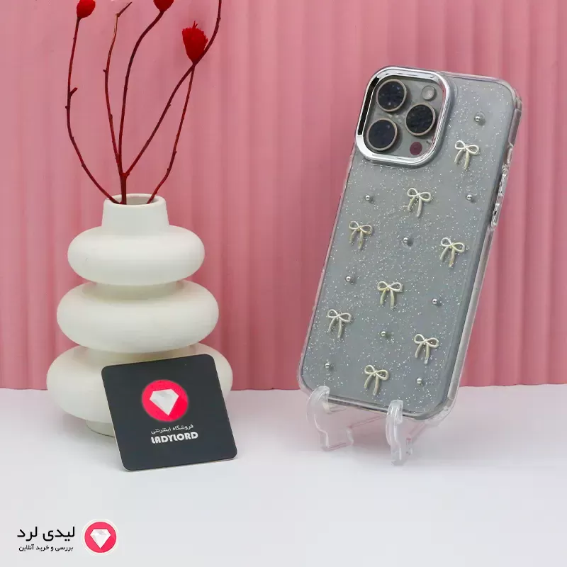 برای بزرگنمایی تصویر دوبار کلیک نمایید قاب گوشی آیفون 16پرومکس طرح پاپیون شاین دار