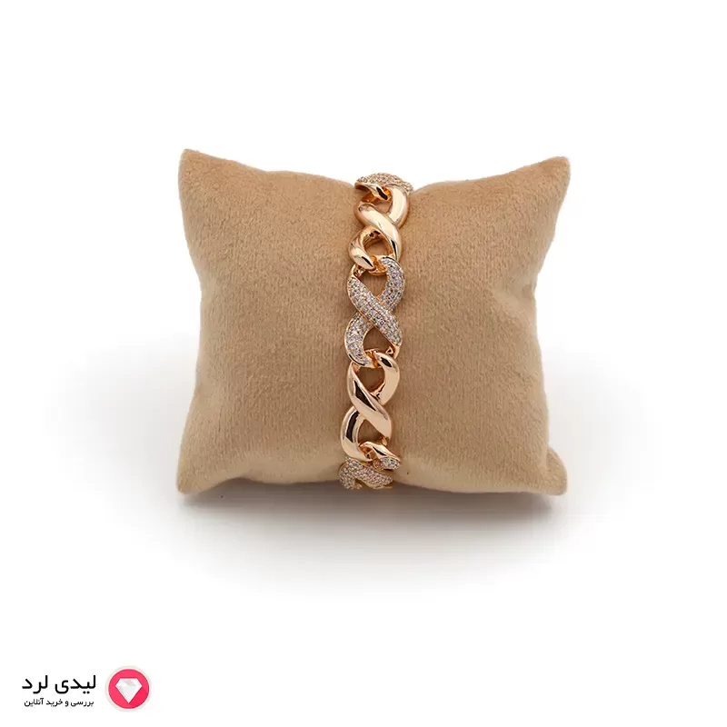 برای بزرگنمایی تصویر دوبار کلیک نمایید دستبند ژوپینگ طرح جتاش رزگلد کد 5922