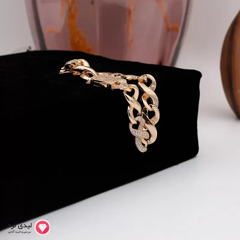 برای بزرگنمایی تصویر دوبار کلیک نمایید دستبند ژوپینگ طرح جتاش رزگلد کد 5922