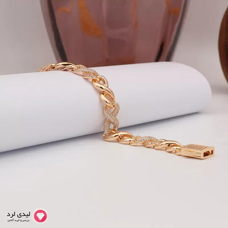 برای بزرگنمایی تصویر دوبار کلیک نمایید دستبند ژوپینگ طرح جتاش رزگلد کد 5922