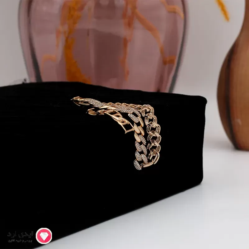 برای بزرگنمایی تصویر دوبار کلیک نمایید دستبند کارتیر نگین دار ژوپینگ کد 5924