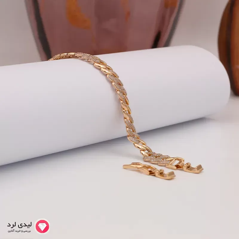 برای بزرگنمایی تصویر دوبار کلیک نمایید دستبند کارتیر نگین دار ژوپینگ کد 5924